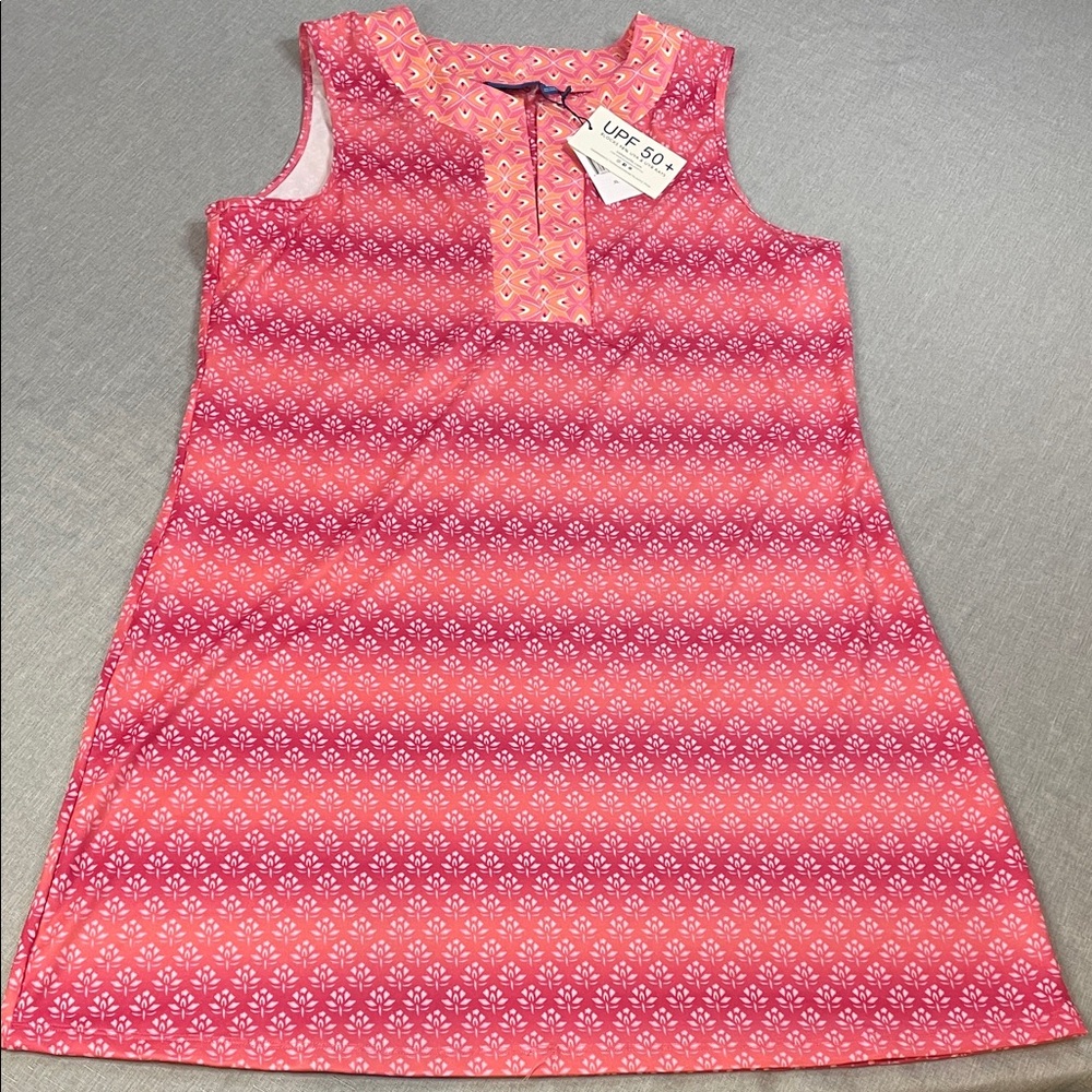 NWT Cabana Life Pink Floral Sleeveless Tunic Dress XL UPF 50+ Sun Protection NEW